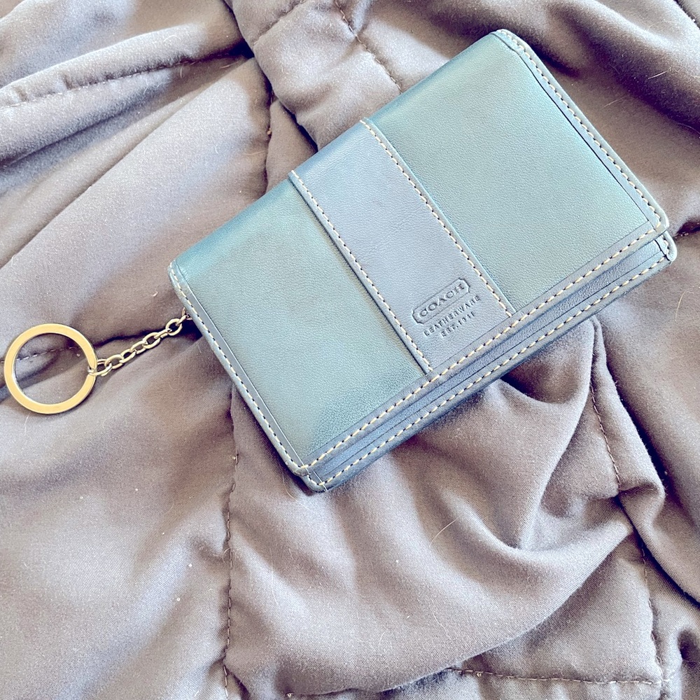 Coach blue leather wallet
